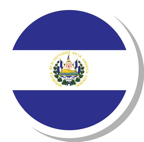 forma de círculo de bandera de el salvador, icono de bandera. 16707546 PNG