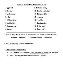 Ch Vocab Key Terms And Activity Mcgraw Hill Us History By History