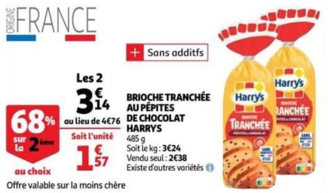 Promo Brioche tranchée au pépites de chocolat harrys chez Auchan