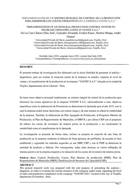 Gestion Estrategica De Operaciones Final “implementaciÓn De Un