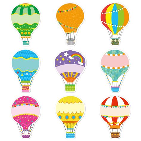 Buy 45 Pcs Colorful Hot Air Balloons Cutouts Birthday Bulletin Board