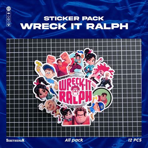 Jual Sesetikeran Stiker Pack Kartun Lucu Wreck It Ralph Untuk Koper