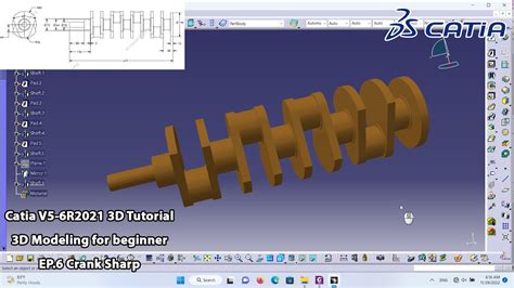 Catia V R D Tutorial D Modeling For Beginner Ep Crank Sharp