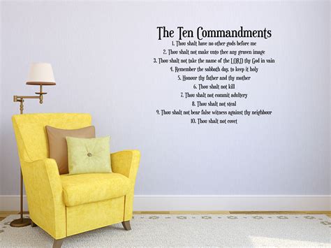 The 10 Commandments Vinyl Wall Decals Inspirational Wall Signs