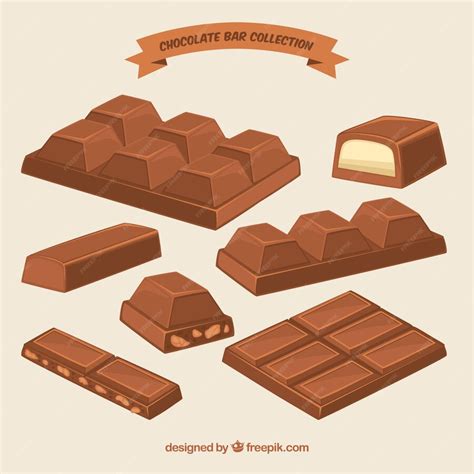 Free Vector Chocolate Bars And Pieces Collection With Different Shapes And Flavors