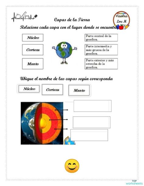 Ejercicio Online De Las Capas De La Tierra Para Primero De Primaria Images