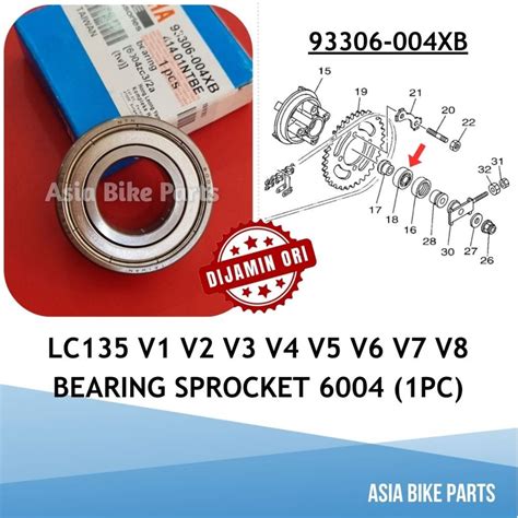 Yamaha Original LC135 V1 V2 V3 V4 V5 V6 V7 V8 Bearing Sprocket 6004