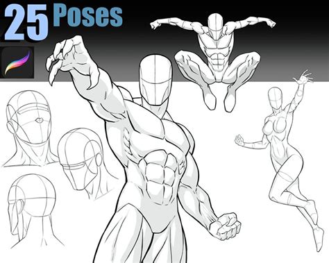 Comic Book Heroes Pose Pack Ram Anime Poses Reference Drawing – NBKomputer