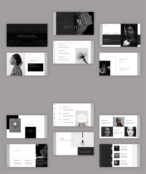 Black And White Powerpoint Template Designs Entheosweb