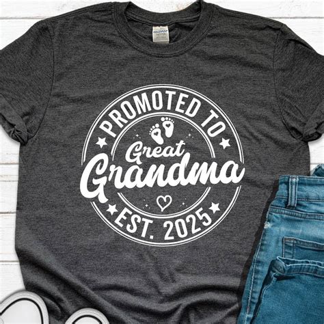 Hot Trending T Shirt With Promoted To Great Grandma Est Shirt New Great Grandma Shirt