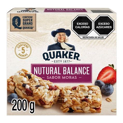 Barras De Avena Quaker Nutural Balance Sabor Moras 5 Pzas De 40 G C U