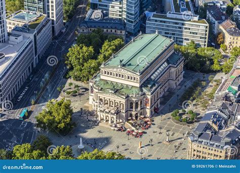 Aerial View The Alte Oper Old Opera House In Frankfurt Editorial