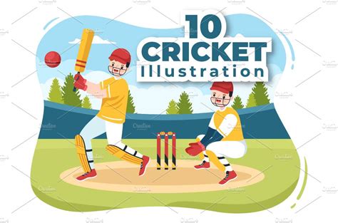 10 Batsman Playing Cricket Sports – MasterBundles