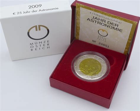 Österreich 25 Euro 2009 25 Jahr der Astronomie Niob MS 70 OVP MA