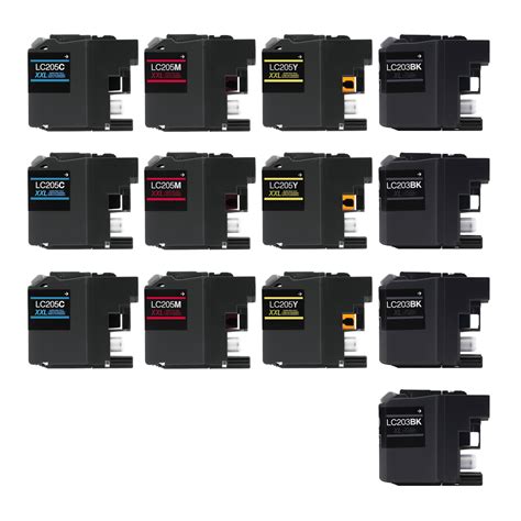 Brother LC203 Inkjet High Capacity Bundle Pack - 13 Cartridges - Compatible