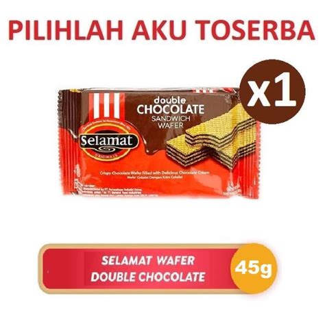 Promo Selamat Wafer Double Chocolate 45 G Harga 1 Box Isi 10 Pcs