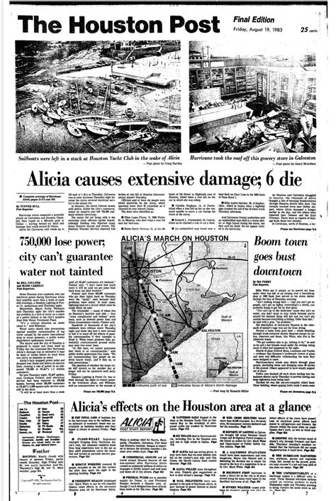 Houston Post Coverage of Hurricane Alicia 40 Years Ago : r/houston