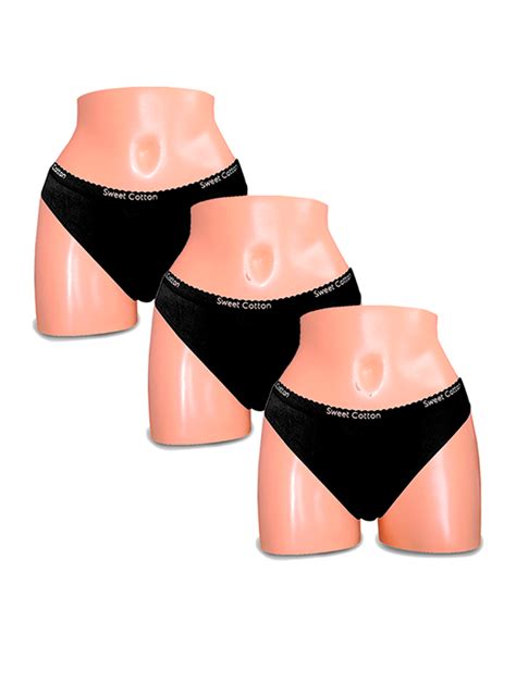 Ripley PACK X3 BIKINI ALGODÓN MUJER SWEET COTTON NEGRO 399