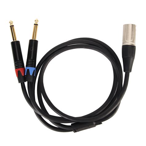 Dual 1 4 Inch To Xlr Male Y Splitter Cable Xlr Male To Dual 6 35mm Ts Mono Plug Microphone Sound