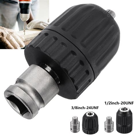 3 8inch 24unf 1 2inch 20unf Thread Keyless Impact Wrench Adapter Drill Chuck Quick Release