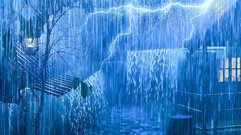 Beat Insomnia To Sleep Instantly With Heavy Rain Massive Thunder At A