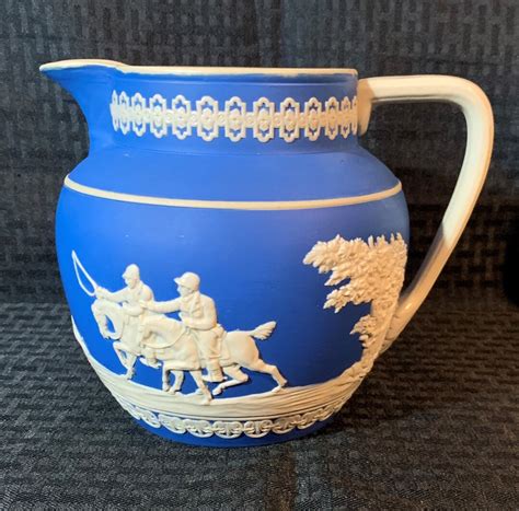 Vintage Copeland Spode England Pitcher Ewer Jasperware W Etsy