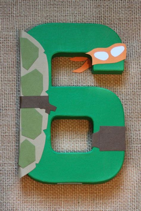 Teenage Mutant Ninja Turtle Party Decoration TMNT Birthday Number Or