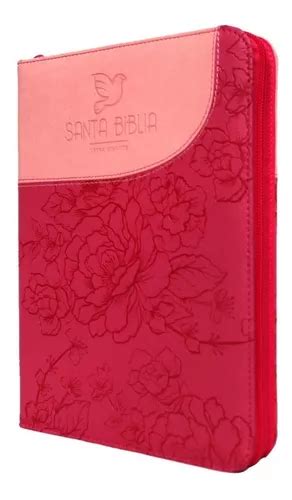 Biblia Rvr 1960 Letra Gigante Bicolor Rosa Fucsia Cierre Sba