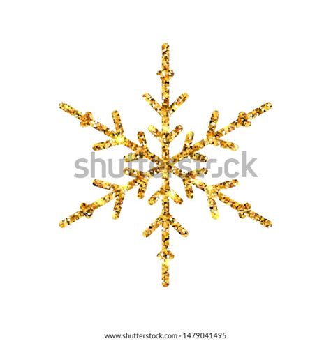 Gold Glitter Snowflake Golden Glitter Snow Vector De Stock Libre De