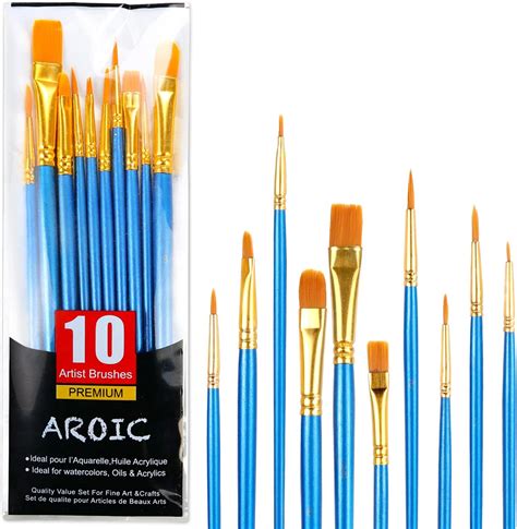 Amazon Acrylic Paint Brush Set 1 Packs 10 Pcs Watercolor