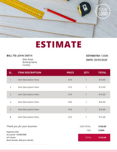 Free Estimate Template Excel For Flooring