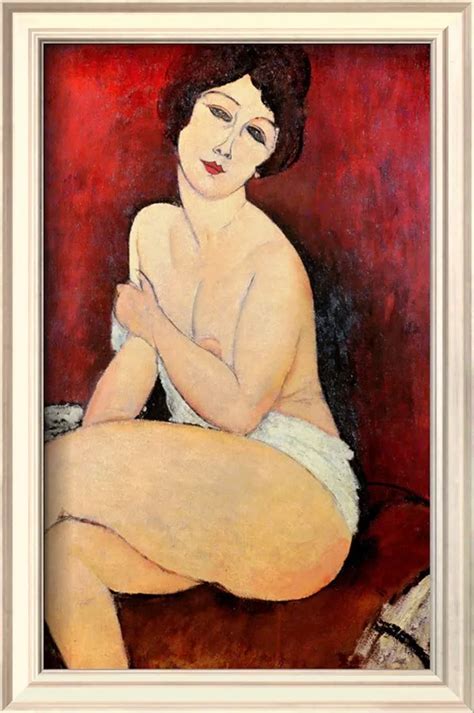 Female Seated Nude By Amedeo Modigliani Handpainted Portrait Oil