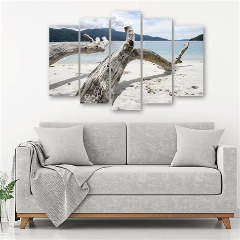 Impression Sur Toile En 5 Parties Arbre De Plage De La Mer Wall Art Fr