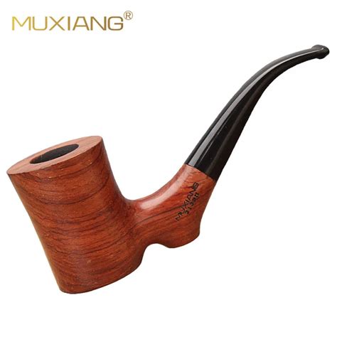 Muxiang Handmade Rosewood Bent Stem Pipe Smoke Acrylic Mouthpiece