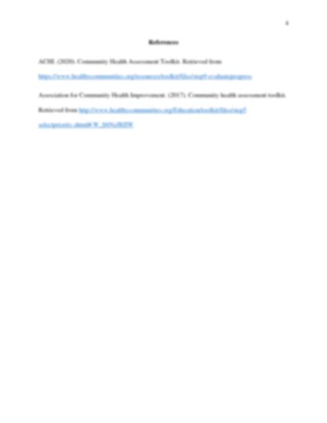 Solution Community Health Assessment Toolkit Studypool