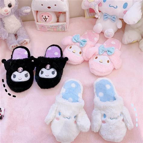 De Felpa Zapatillas Lindas De Interior Cinnamoroll Para Mujer Pantuflas