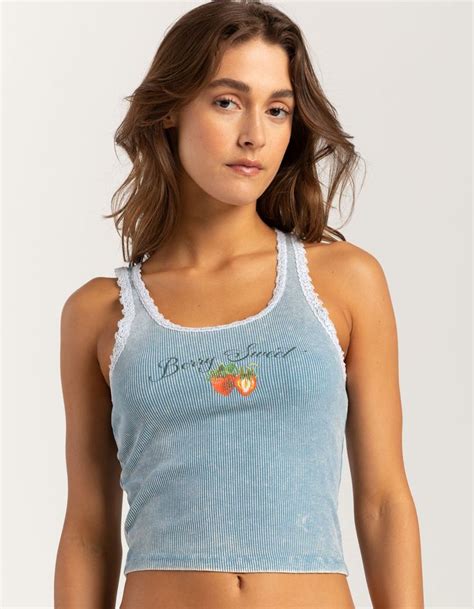 FULL TILT Berry Sweet Womens Tank Top LIGHT BLUE Tillys In 2024