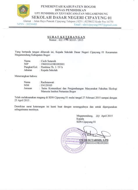 Contoh Surat Pernyataan Selesai Magang Gawe Cv