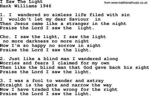 Most Popular Church Hymns and Songs: I Saw The Light - Lyrics, PPTX and PDF