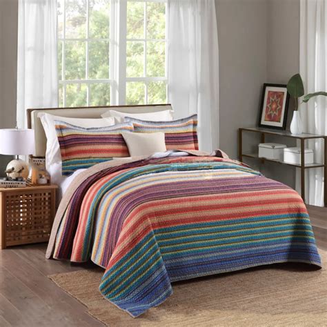 CHAUSUB Rainbow Color Summer Quilt Set 3PCS 100 Cotton Quilts Quilted