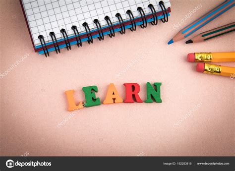 Learn Wooden Letters On The Office Desk Stock Photo Tumsasedgars