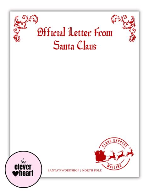 15 Free Printable Santa Claus Letterhead Templates The Clever Heart