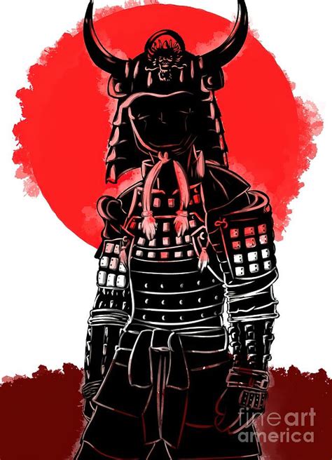 Samurai Ink Design Painting By Davis Owen Fine Art America