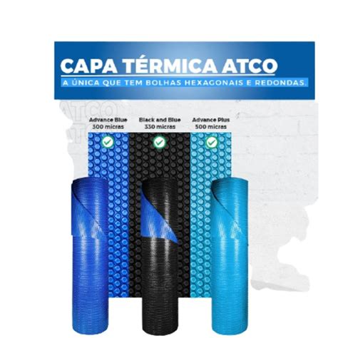 Capa Manta Térmica Lona Bolha Para Piscina Azul ATCO 30 Metr