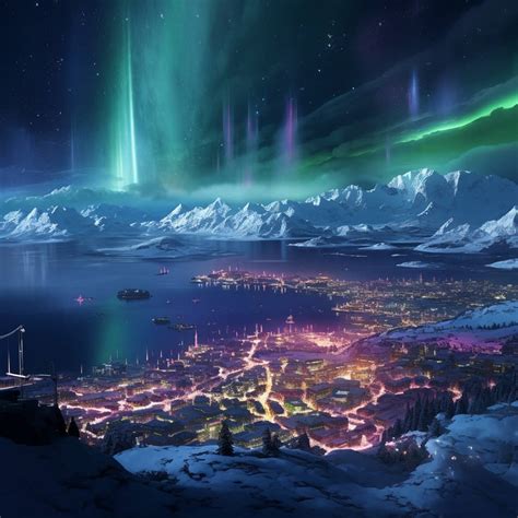 Antarctic City with Aurora Australis in the Sky by ChrisD19 on DeviantArt