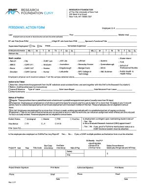 Fillable Online Personnel Action Form Paf Policy And Procedures