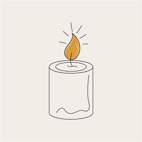 Premium Vector | Candle Line art