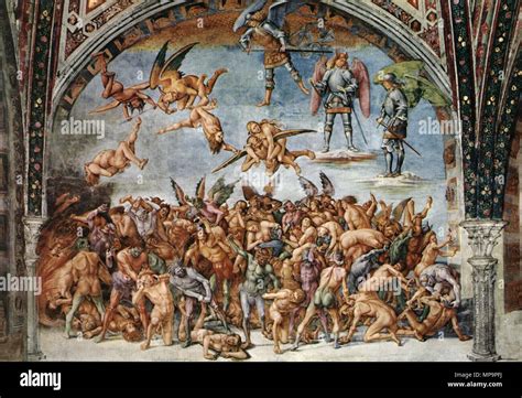 SIGNORELLI Luca Dannati Nell Inferno Affresco Cappella Di San Brizio