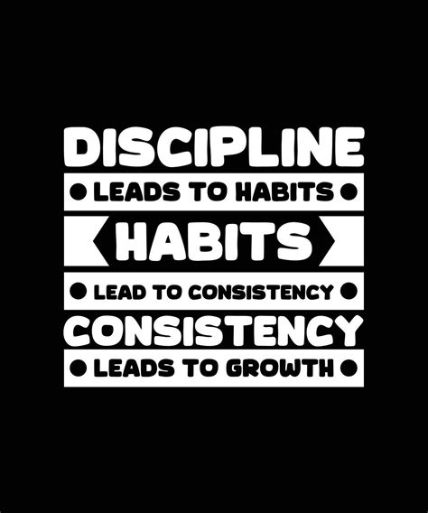 DISCIPLINE LEADS TO HABITS. HABITS LEAD TO CONSISTENCY. CONSISTENCY