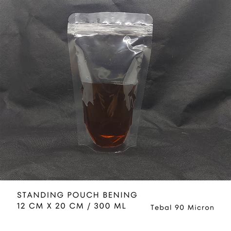 Jual 50 Pcs STANDING POUCH BENING TRANSPARANT 12x20 300 Ml DENGAN